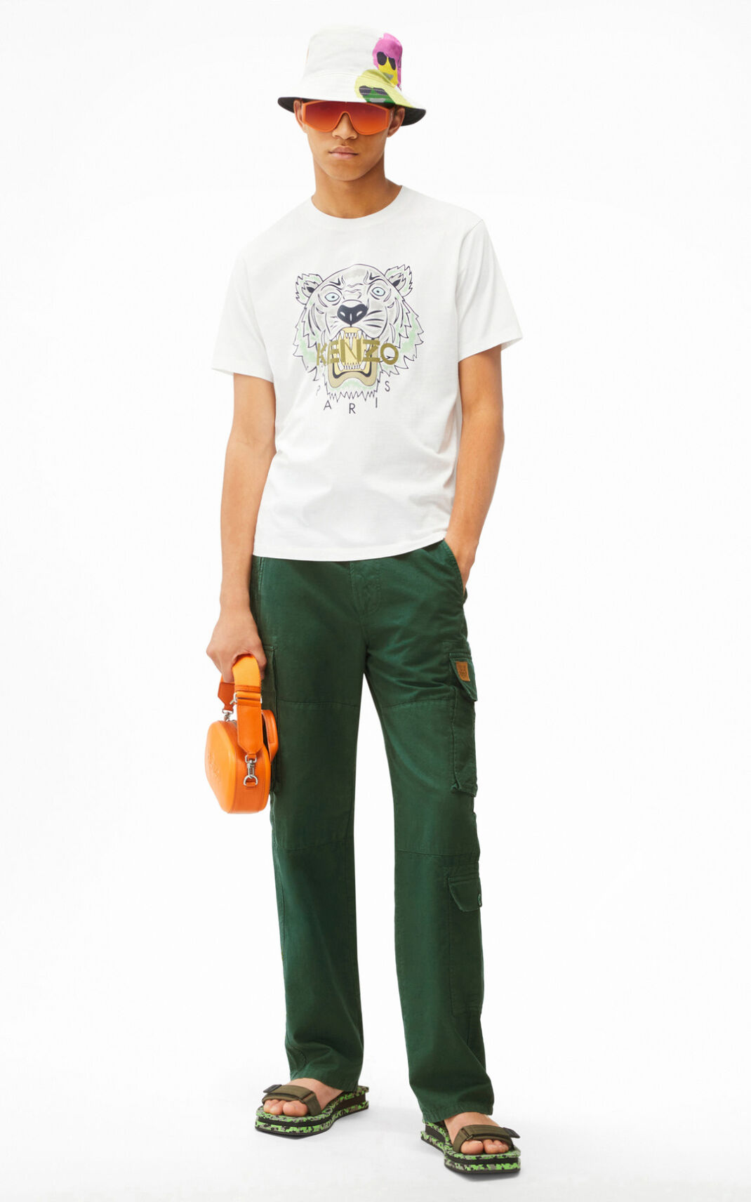 T Shirt Kenzo Homme Tiger Blanche YXDBE-9682